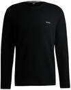 BOSS NW Waffle Schlafanzug-Oberteil, Rundhals, f&uuml;r Herren, schwarz, L