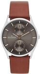SKAGEN Herrenuhr "SKW6086", SILBER/ BRAUN