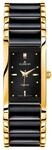 DUGENA Armbanduhr Quadra Ceramica, schwarz/gold