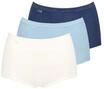 sloggi Basic+ Maxislips, 3er-Pack, Baumwollstretch, f&uuml;r Damen, blau|wei&szlig;, 38
