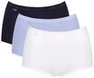 sloggi Basic+ Maxislips, 3er-Pack, Baumwollstretch, f&uuml;r Damen, blau|wei&szlig;, 38