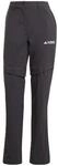 adidas Zipp-Off-Hose, wasserabweisend, elastisch, f&uuml;r Damen, schwarz, 42