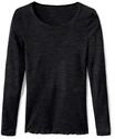 CALIDA Damen Langarm-Shirt aus Wolle-Seide True Confidence, schwarz, XS