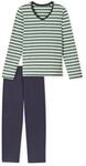 SCHIESSER Casual Essentials Schlafanzug, V-Ausschnitt, f&uuml;r Damen, gr&uuml;n, 36