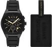 ARMANI EXCHANGE Herren Uhren-Set "AX7165SET", Chronograph und Gep&auml;ckanh&auml;nger,
