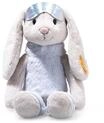 Steiff Soft Cuddly Friends Kuscheltier "Hoppie Hase Skifahrer", 31 cm, blau|grau, 99