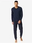 SCHIESSER Casual Essentials Schlafanzug, V-Ausschnitt, f&uuml;r Herren, blau, 48