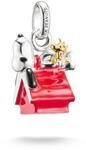 Thomas Sabo Charm-Anh&auml;nger Snoopy & Woodstock Hundeh&uuml;tte PEANUTS, silber, gold,