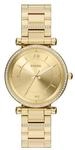 Fossil Damenuhr Carlie mit drei Zeigern aus goldfarbenem Edelstahl, ES5465, Gold, 99