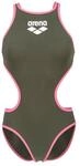 arena Badeanzug One Biglogo, breite Tr&auml;ger, f&uuml;r Damen, gr&uuml;n|pink, 36