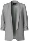 PIECES Blazer, Reverskragen, 3/4-&Auml;rmel, f&uuml;r Damen, grau, L
