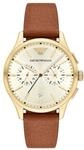 Emporio Armani Herren-Chronograph mit braunem Mirum&reg;-Band, AR11714, Gold, 99