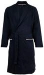 BOSS Herren Bademantel - Robe, Morgenmantel, Baumwolle, Logo, blau, M