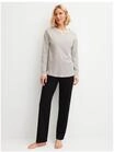 CALIDA Schlafanzug Sweet Dreams, Baumwolle, f&uuml;r Damen, beige|schwarz, L