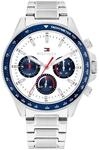 TOMMY HILFIGER Herren Chronograph "1792238", WEISS, 99
