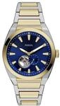 Fossil Herrenuhr Everett Automatikwerk Edelstahl Bicolor, ME3275, Zweifarbig, 99