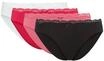 LASCANA Perfect Basics Slip, Schleife, 4er-Pack, f&uuml;r Damen, wei&szlig;|pink|schwarz,
