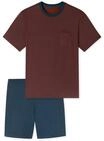 SCHIESSER Schlafanzug, kurz, f&uuml;r Herren, rot|blau, 48