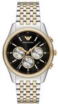 Emporio Armani Herren-Chronograph Edelstahl Bicolor, AR11713, Silber, 99