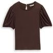 DENIM TOM TAILOR T-Shirt, Knopfverschluss, f&uuml;r Damen, braun, XL