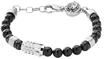 DIESEL&reg; Herren Armband "DX0847040", Edelstahl mit Achat, silber/schwarz