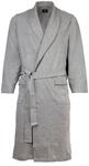 BOSS Herren Bademantel - Robe, Morgenmantel, Baumwolle, Logo, grau, M
