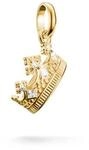 Thomas Sabo Charm-Anh&auml;nger Krone mit Steinen Connect, gelbgoldfarben, 1,95 CM
