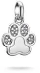 Thomas Sabo Charm-Anh&auml;nger Pfote mit Steinen Connect, silberfarben, 2 CM