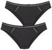 LASCANA Slip Sara, 2er-Pack, f&uuml;r Damen, schwarz, 44/46
