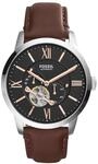 FOSSIL Herren Automatikuhr "Townsman ME3061", braun/silber
