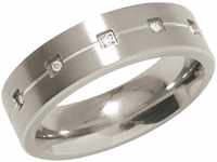 BOCCIA® Damen Ring, Titan mit 5 Diamanten, zus. ca. 0,025 Karat, silber, 52