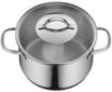 WMF Bratentopf, Glasdeckel, silber