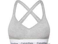 Calvin Klein Modern Cotton Bralette, gekreuzte Träger, Label-Bund, für Damen, grau,