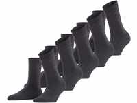 ESPRIT Socken "Solid Essential", 5er Pack, Feinrippbündchen, für Damen, grau, 36-41