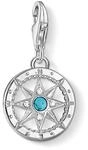 Thomas Sabo Charm-Anh&auml;nger Kompass, silberfarben, t&uuml;rkis, 2,6 CM