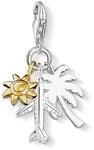 Thomas Sabo Charm-Anh&auml;nger Palme, Sonne, Flugzeug, bicolor, silber, gold, 3 CM