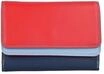 Mywalit Geldb&ouml;rse Double Flap", Querformat, Leder, Druckknopf, f&uuml;r Damen, blau|rot,