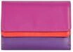 Mywalit Geldb&ouml;rse Double Flap", Querformat, Leder, Druckknopf, f&uuml;r Damen, lila|rot,