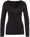 mey Emotion Langarmshirt, U-Ausschnitt, Microfaser, f&uuml;r Damen, schwarz, 36