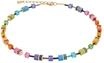 C&OElig;UR DE LION Damen Halskette, Edelstahl, Multicolor Rainbow/Gold
