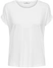 ONLY&reg; T-Shirt, umgeschlagene &Auml;rmelb&uuml;ndchen, f&uuml;r Damen, wei&szlig;, XL