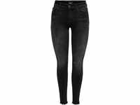 ONLY® Jeans, Skinny Fit, 5-Pocket, offene Saumkante, für Damen, schwarz, XS/32