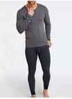 SCHIESSER Lange Unterhose Feinripp Melange, blau, 7