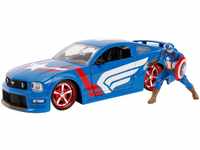 Jada® Marvel Captain America Modellauto "Captain & 2006 Ford Mustang GT", blau