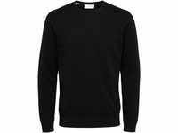 SELECTED Pullover, Rundhals-Ausschnitt, für Herren, schwarz, XL