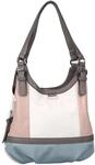 TOM TAILOR Schultertasche "Juna", Leder-Optik, f&uuml;r Damen, rosa|wei&szlig;|grau