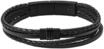 FOSSIL Herren Armband "JF03098001", Edelstahl/Leder, SCHWARZ
