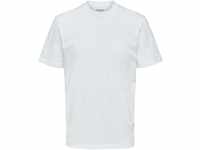 SELECTED T-Shirt, Bio-Baumwolle, für Herren, weiß, XL