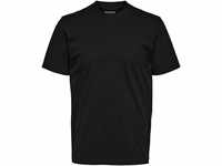 SELECTED T-Shirt, Bio-Baumwolle, für Herren, schwarz, M