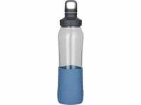 emsa Trinkflasche "Drink2Go", Glas, 0,7 l, blau